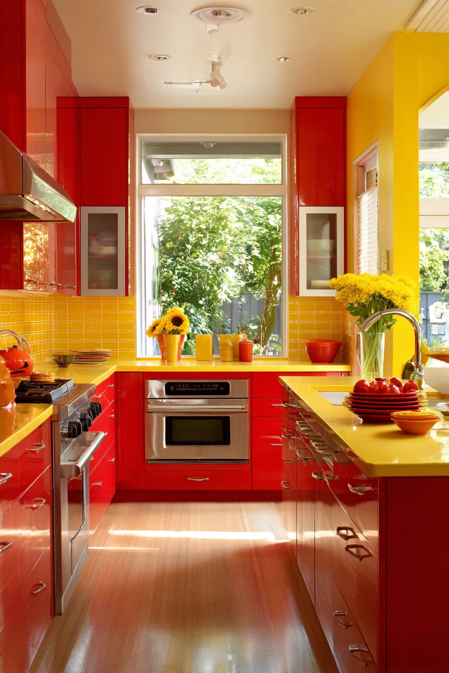 Red Kitchen Cabinets 18