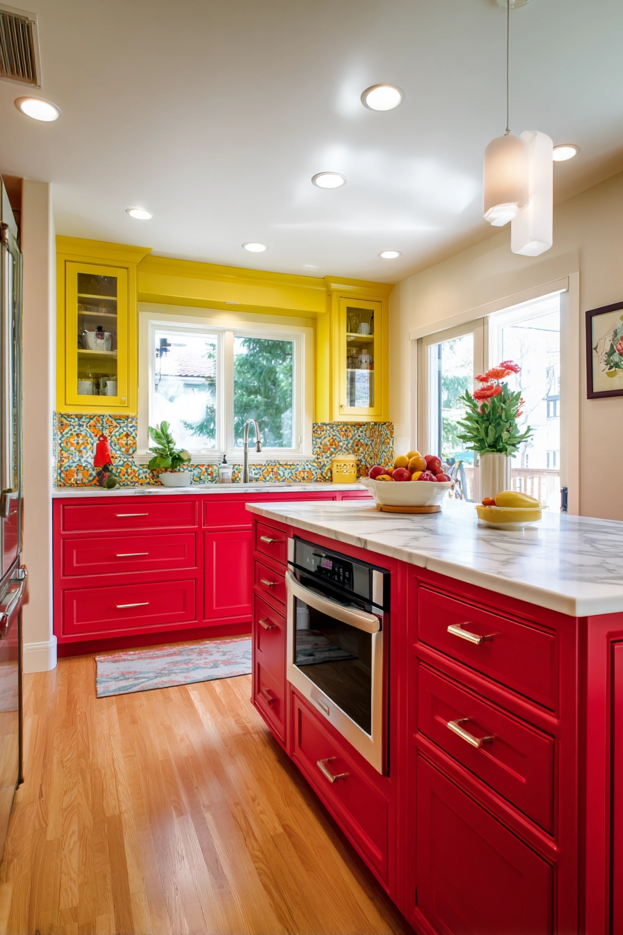 Red Kitchen Cabinets 19