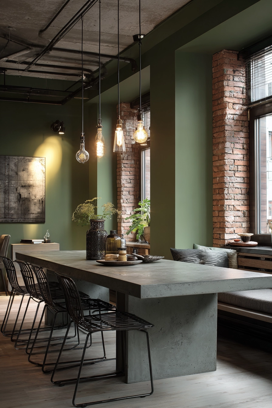 Sage Green Dining Room 15