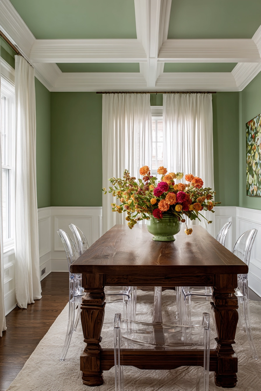Sage Green Dining Room 17