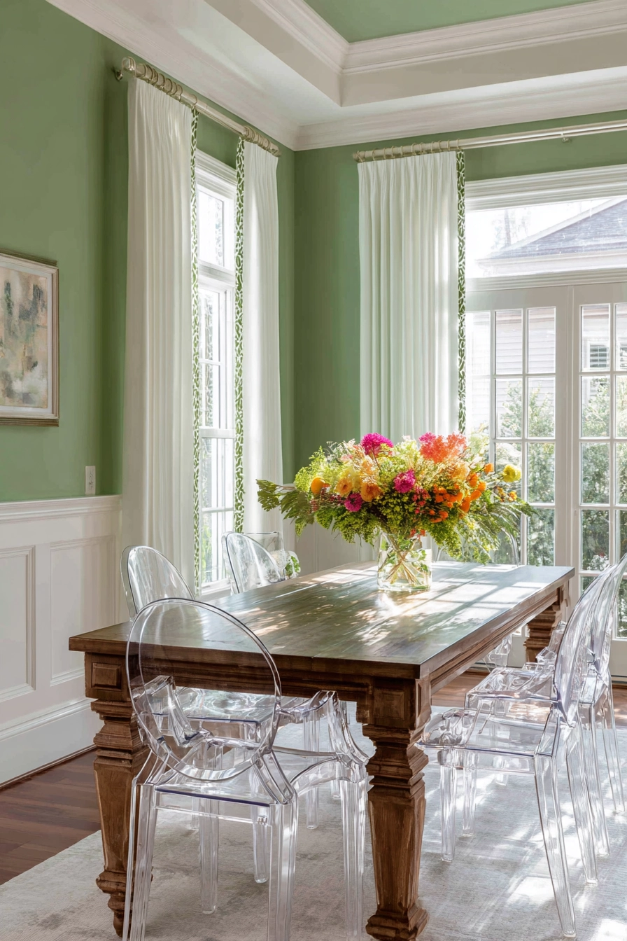 Sage Green Dining Room 18