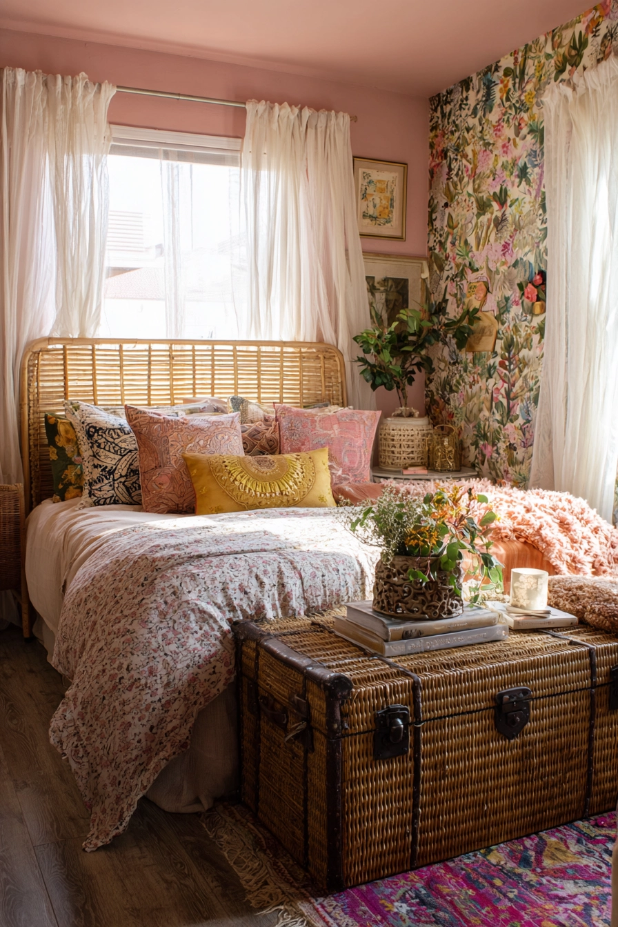 Small Maximalist Bedroom 13