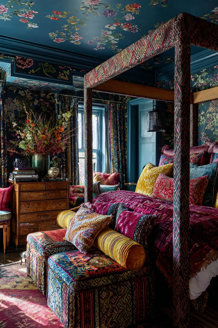 Small Maximalist Bedroom 17