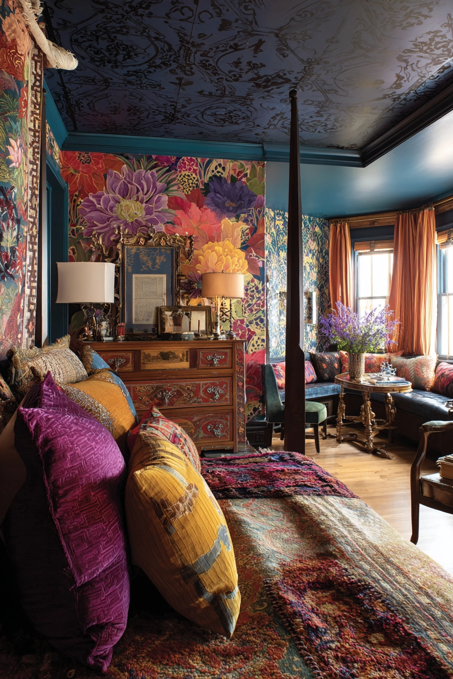 Small Maximalist Bedroom 18