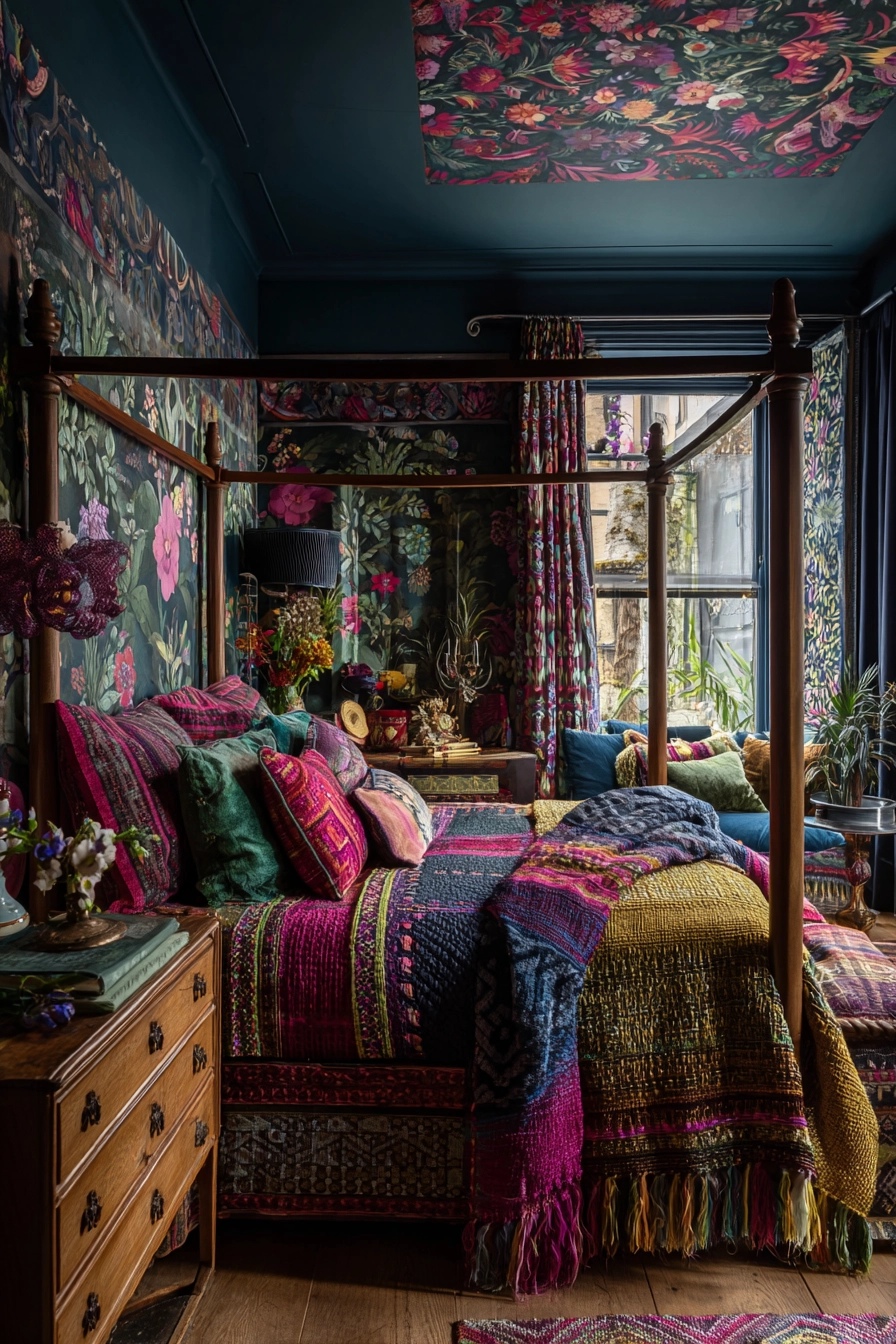 Small Maximalist Bedroom 19