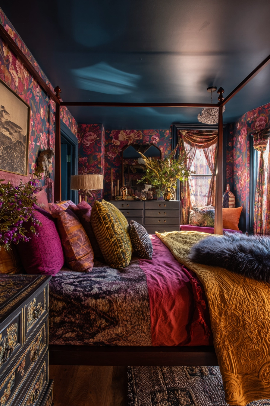 Small Maximalist Bedroom 20