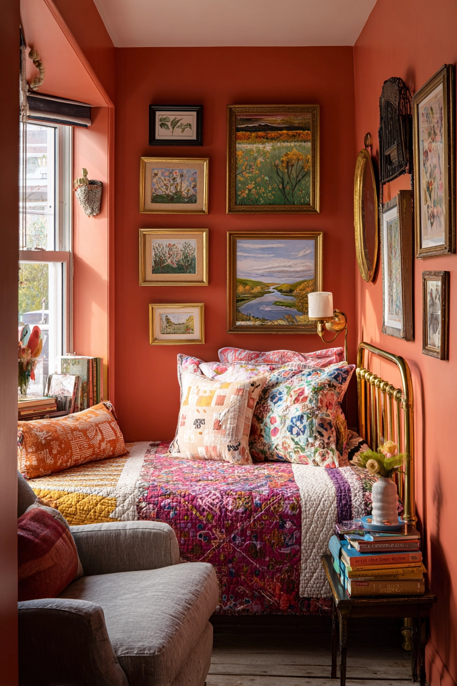 Small Maximalist Bedroom 8