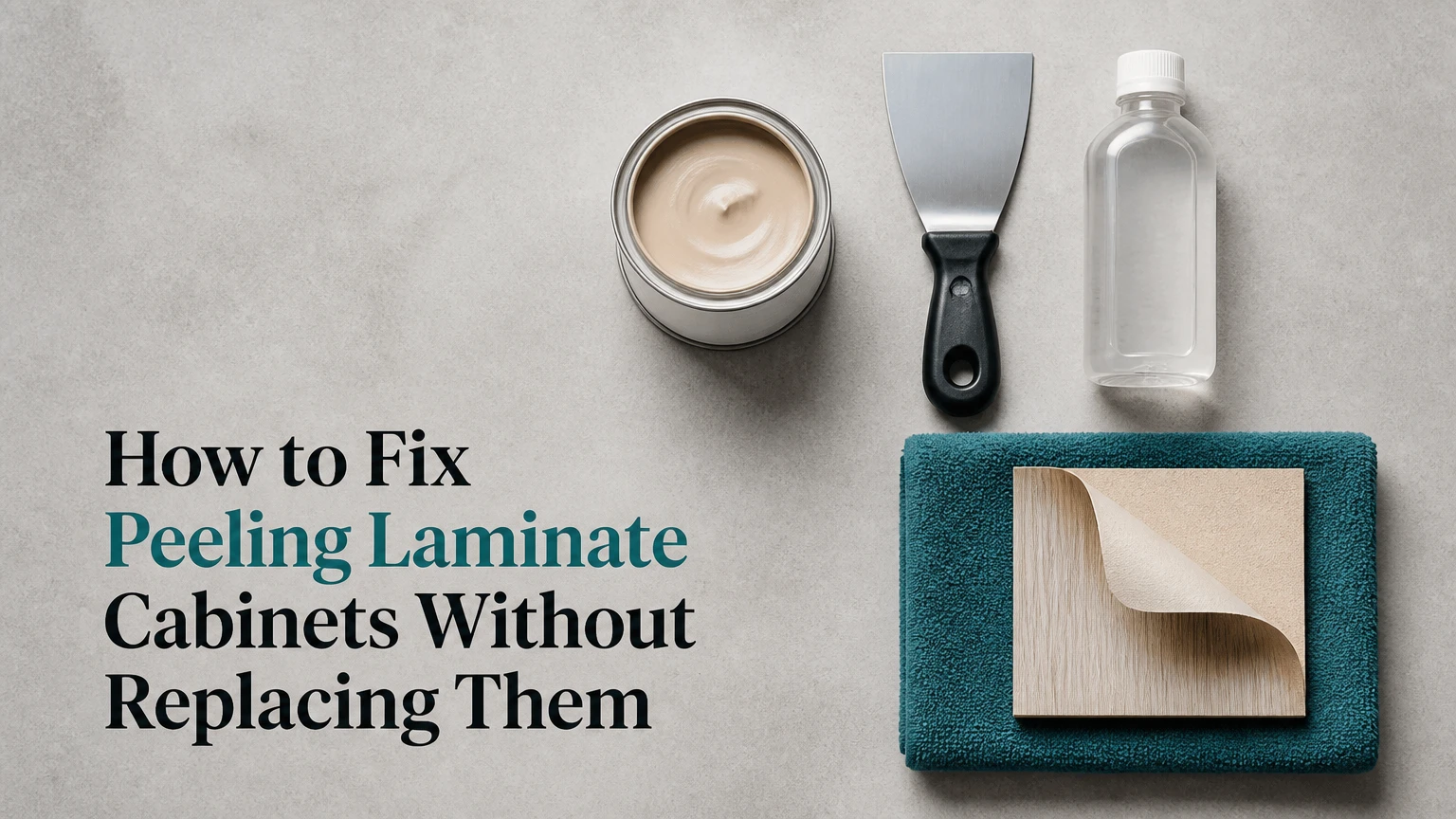 how to fix peeling laminate cabinets