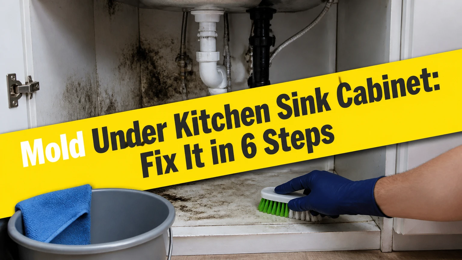 mold under kitchen sink cabinet